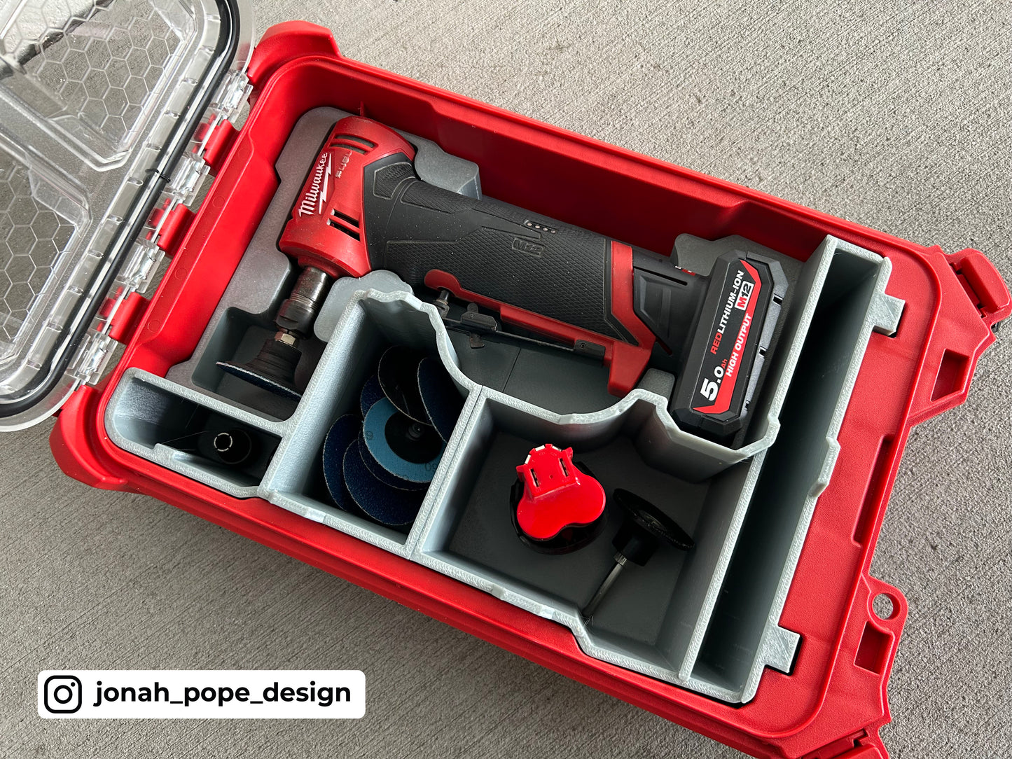 Packout Insert for M12 90° Die Grinder - Jonah Pope Design (JP-DG)