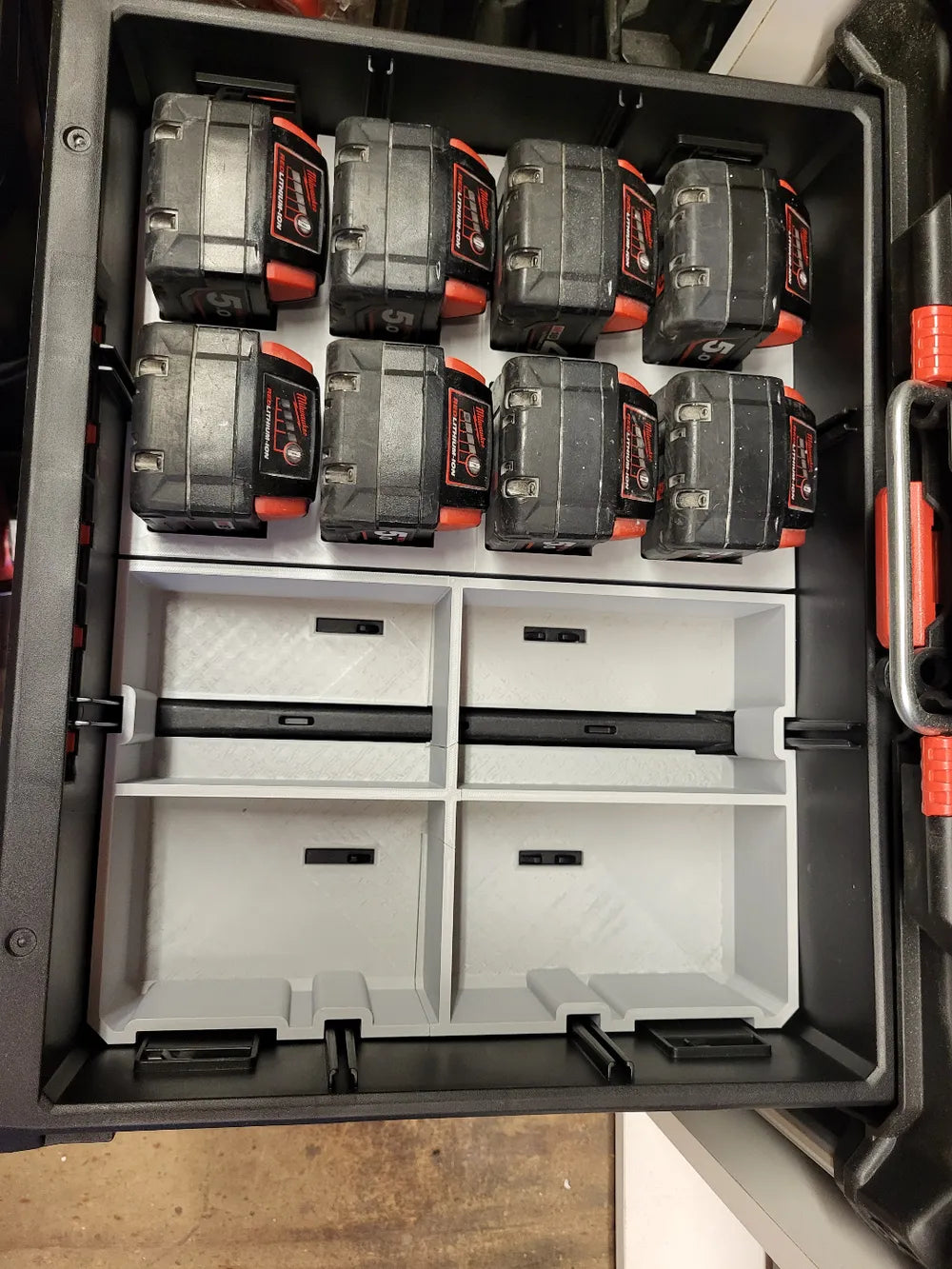 Packout Drawer Insert for Large M18 Batteries (MDD-18LB) - Milwaukee Dave Design