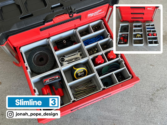 Slimline Packout Drawers Organizer Tubs Inserts (Red/Black) - Jonah Pope Design (JPD-OT)