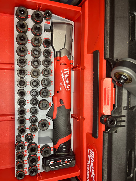 Packout Drawer Insert for M12 FUEL Right Angle Impact Wrench and 43-Piece Impact Socket Set (RAWD) - Sidewinder Style