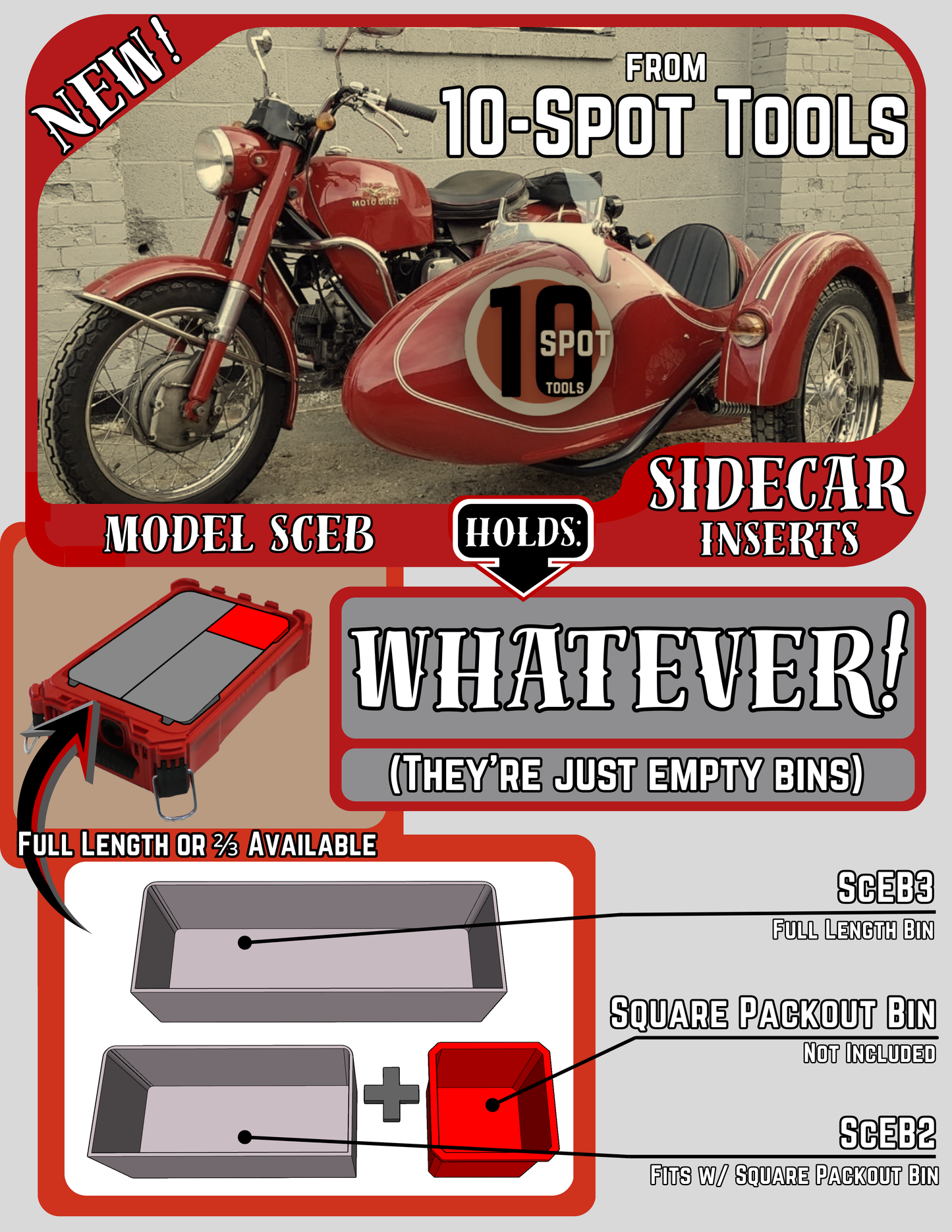 Packout SideCar Empty Bin Inserts (ScEB)