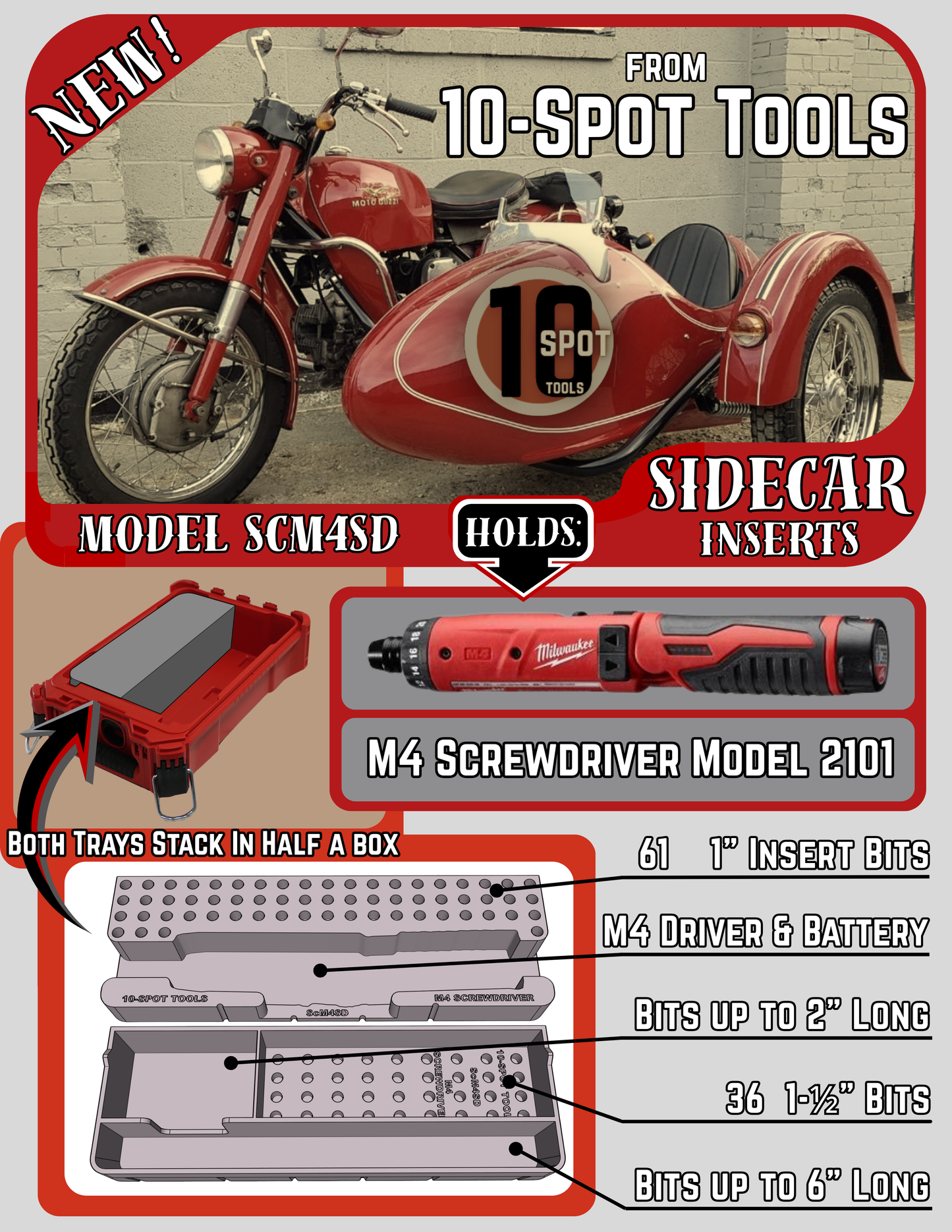 Packout SideCar Insert for M4 Screwdriver (ScM4SD)