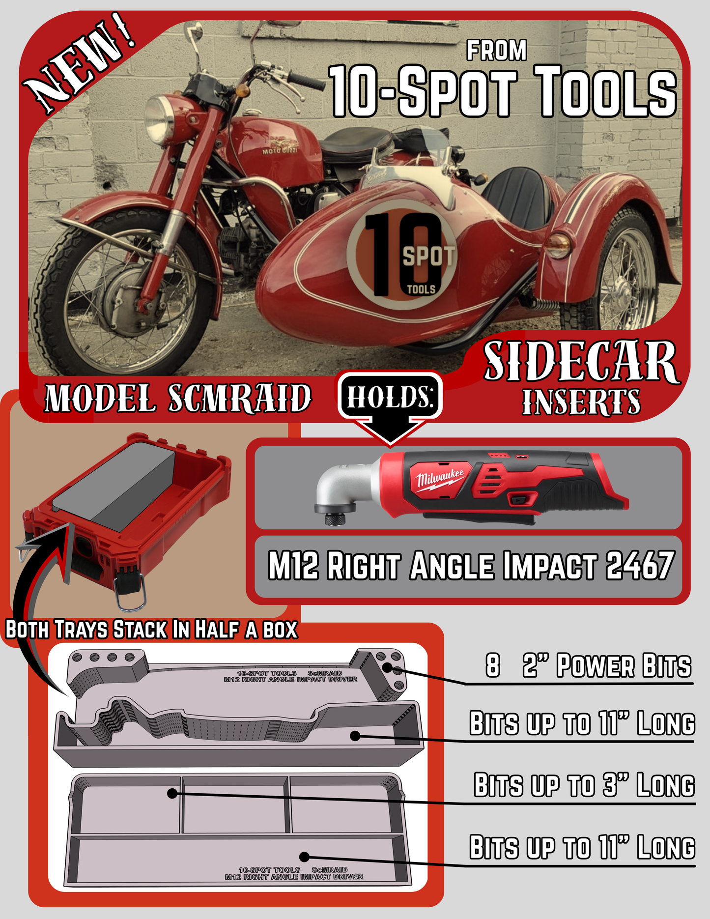 Packout SideCar Insert for M12 Right Angle Impact Driver (ScMRAID)