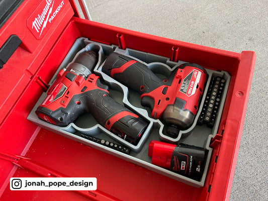 Packout Drawer Insert For M12 Gen 2 Drill/Impact Driver - Jonah Pope Design (JPD-DID)