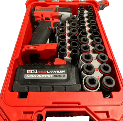 Packout Insert For M18 Mid Torque 3/8” Impact Wrench w/ 43-Piece Impact Socket Set (WASH)