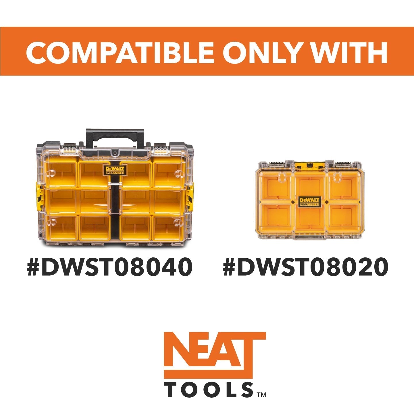 Stacking Divider Bins Small for Dewalt TOUGHSYSTEM 2.0 Organizer
