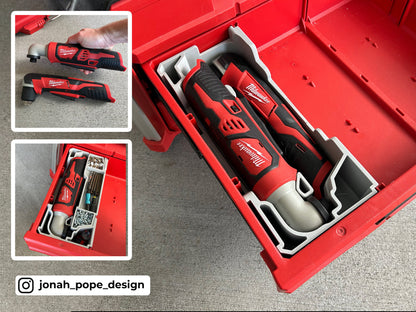 Slimline Packout Drawer Insert for M12 Right Angle Drill and Impact Driver - Jonah Pope Design (JPD-RADI)