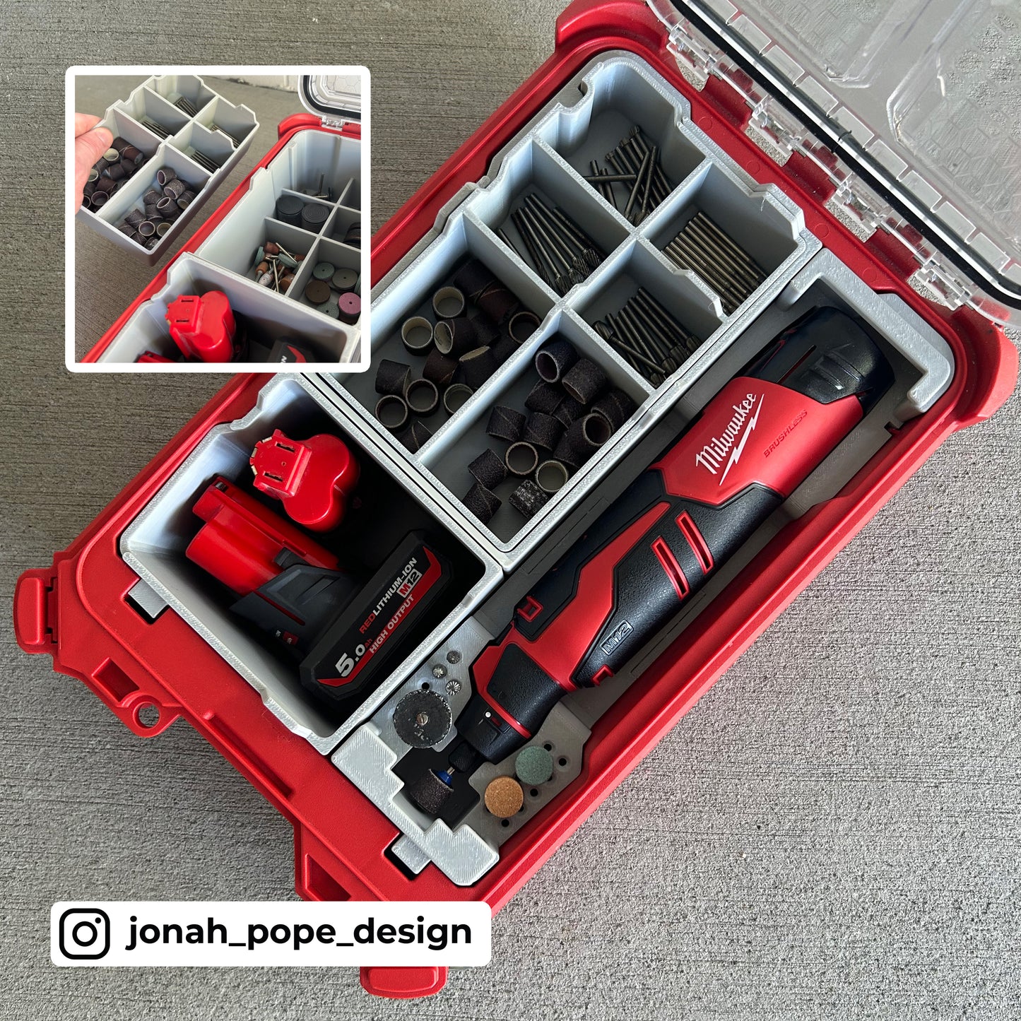 Packout Insert for M12 Brushless Rotary Tool - Jonah Pope Design (JP-BRT)