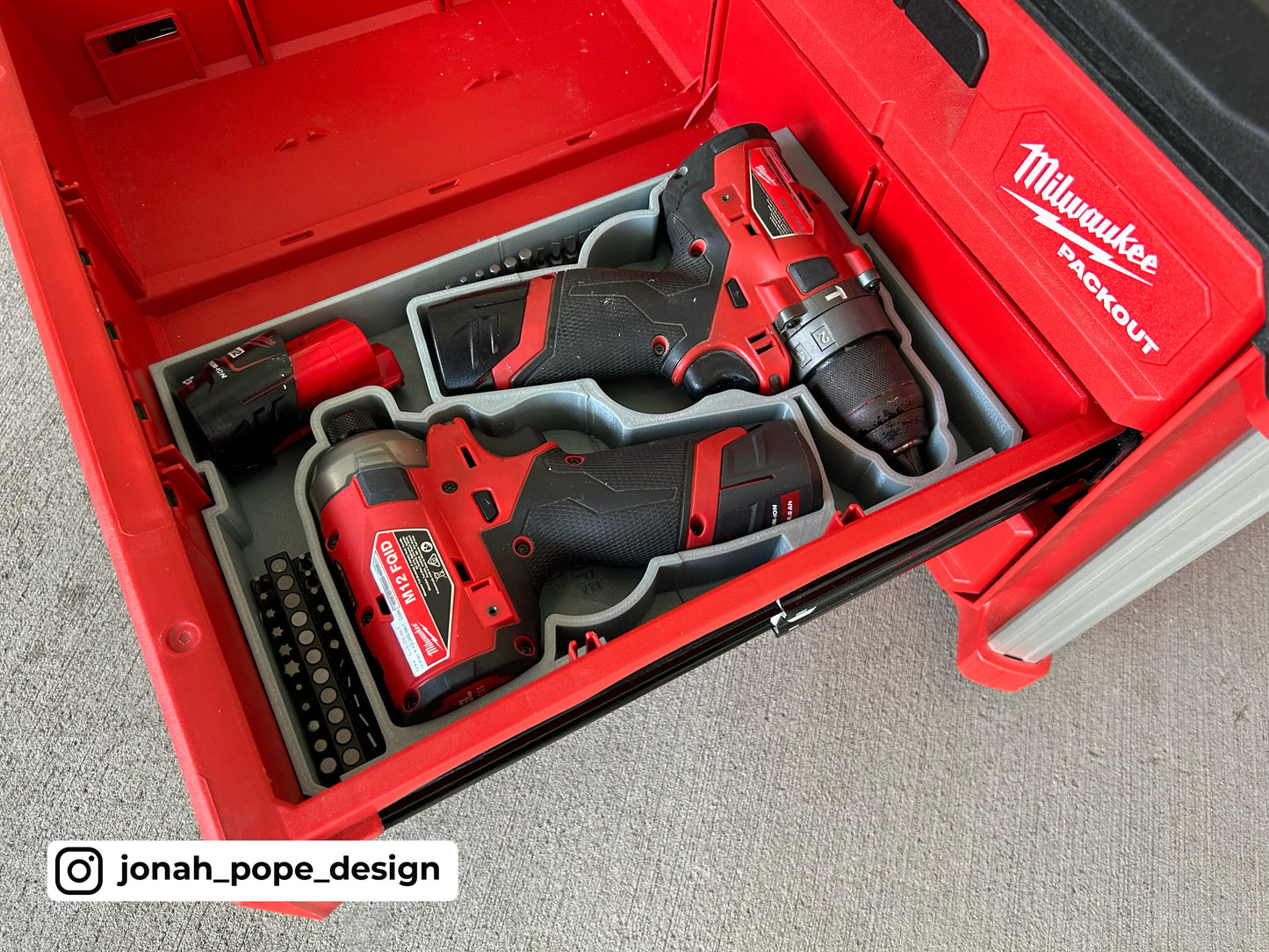 Milwaukee PACKOUT™ Compact Organizer Insert for M12™ Rotary Tool Stackout3d  Jonah Pope 