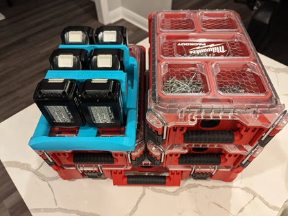 Lid Locking Makita 18v Battery Holder x6 (RS-Mk18LLBC)