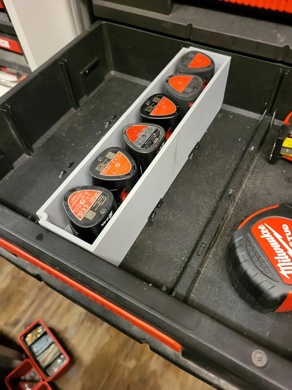 Packout Ultra Slim Drawer Insert for Small M12 Batteries (MDD-12SB) - Milwaukee Dave Design