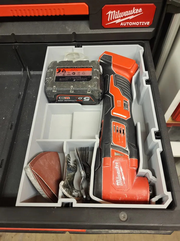 Packout Drawer Insert for M18 Brushed Multitool w/ Battery Holder-Milwaukee Dave Designs (MDD-M18BMTB)