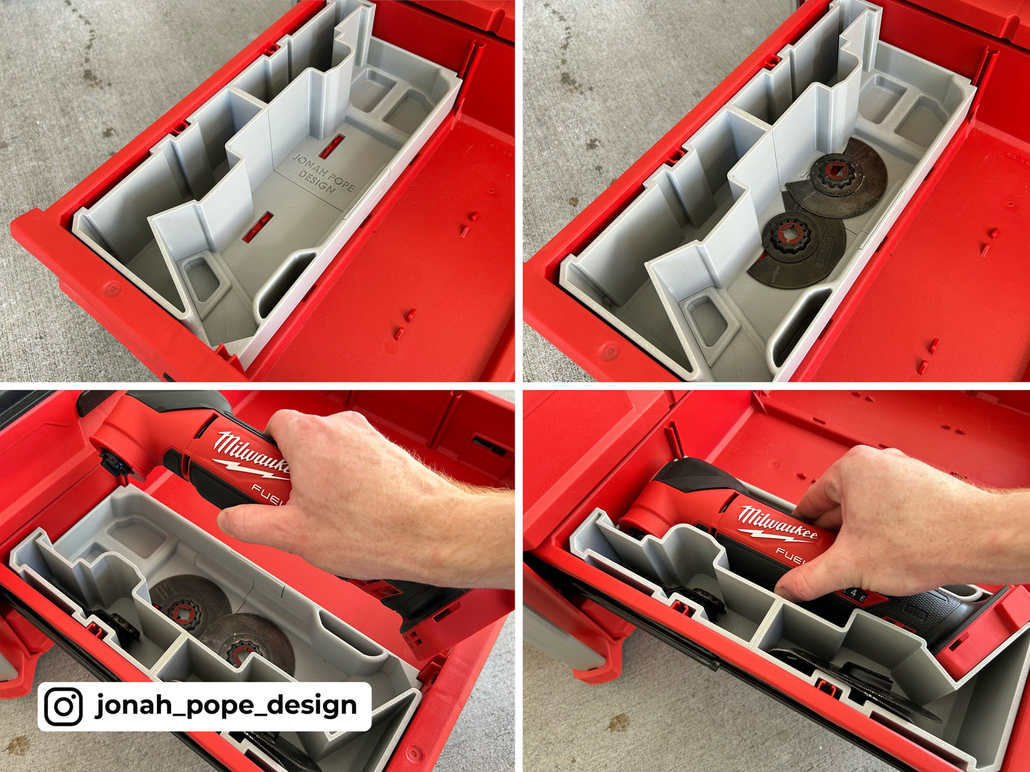 Slimline Packout Drawer Insert for M18 FUEL Multi-Tool - Jonah Pope Design (JPD-18MT)