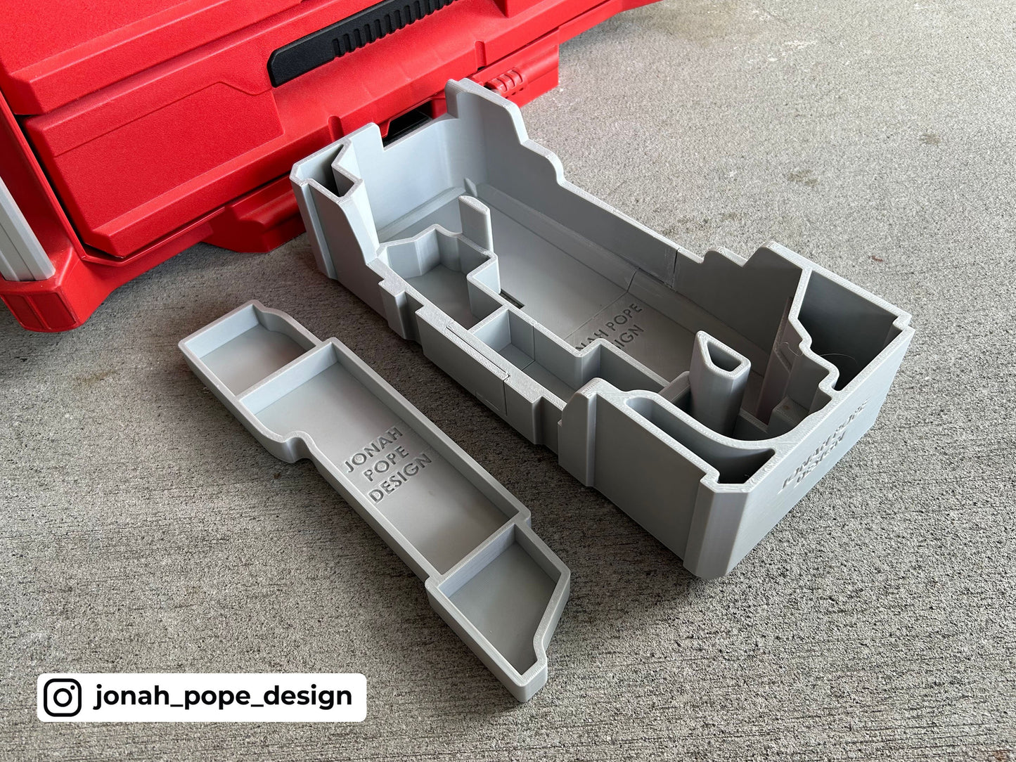 Slimline Packout Drawer Insert for M12 Right Angle Drill and Impact Driver - Jonah Pope Design (JPD-RADI)