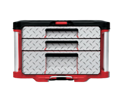 Diamond Plate – 3-Drawer Tool Box - 2 Small / 1 Large Wrap Kit
