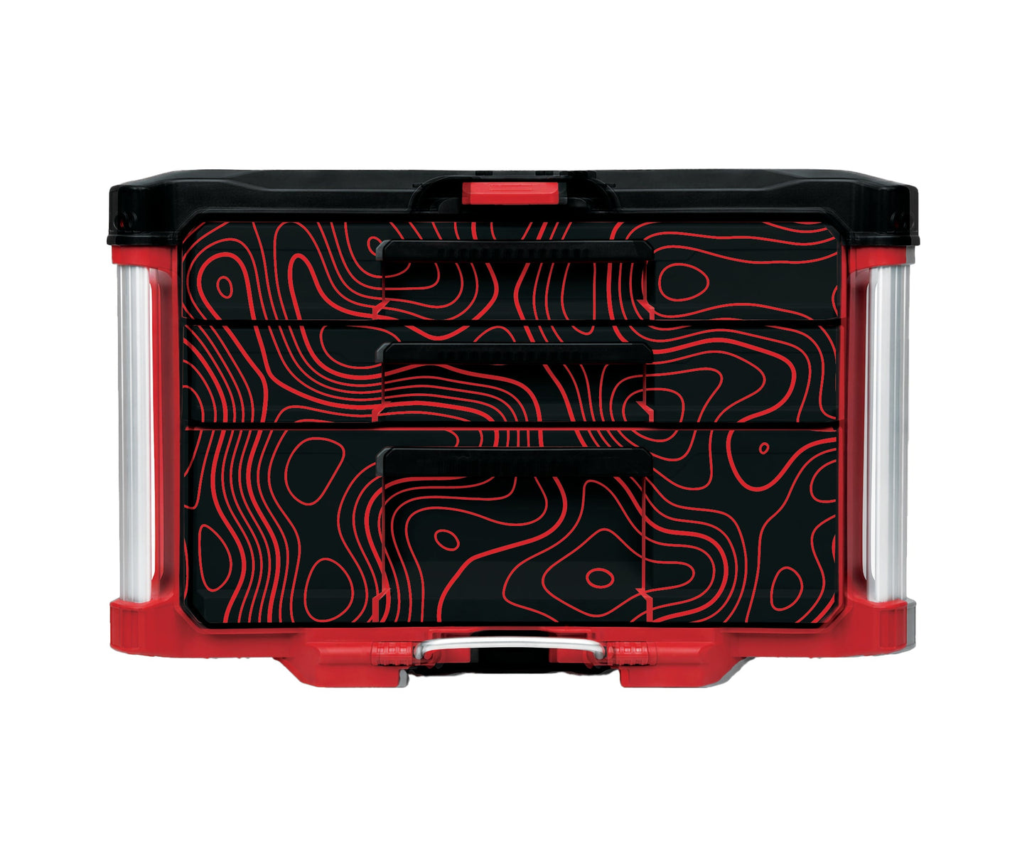 Red Topographics – 3-Drawer Tool Box - 2 Small / 1 Large Wrap Kit