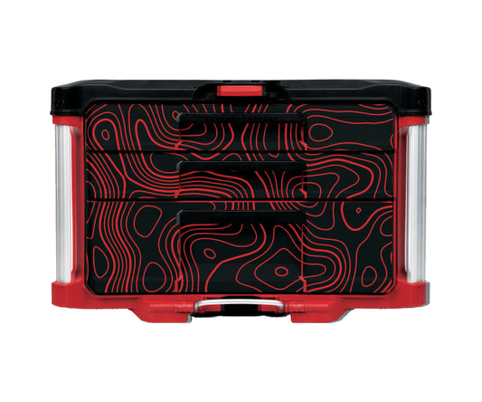 Red Topographics – 3-Drawer Tool Box - 2 Small / 1 Large Wrap Kit