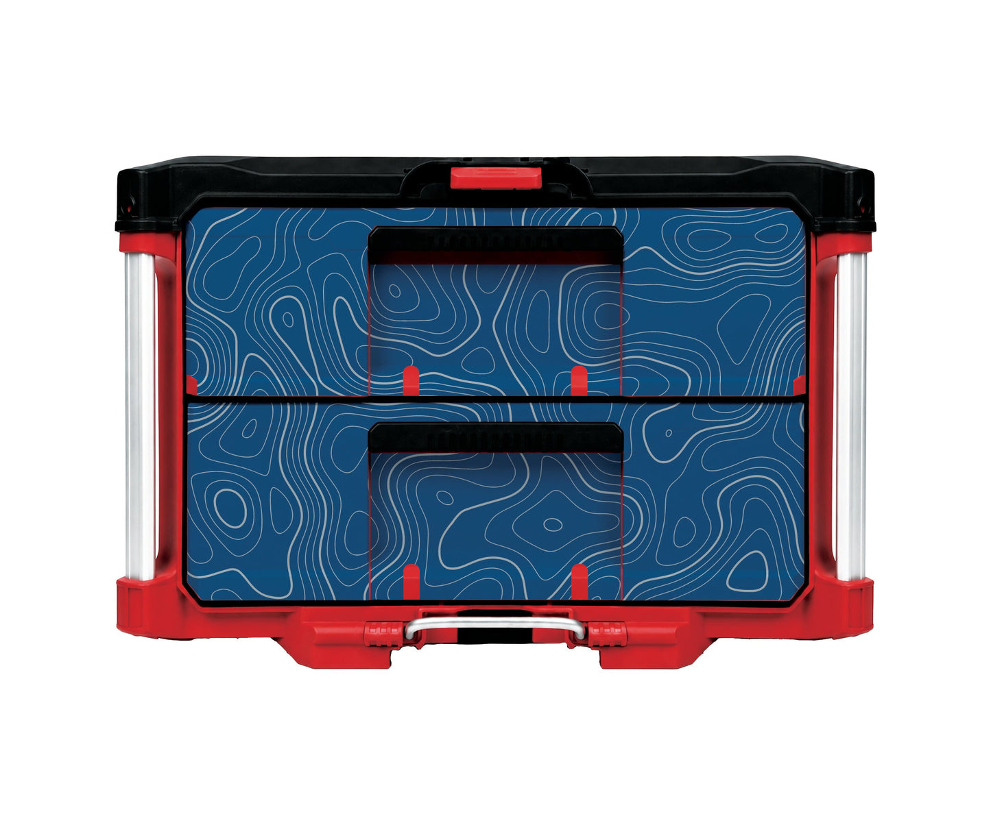 Blue Topographic – 2-Drawer Tool Box Wrap Kit