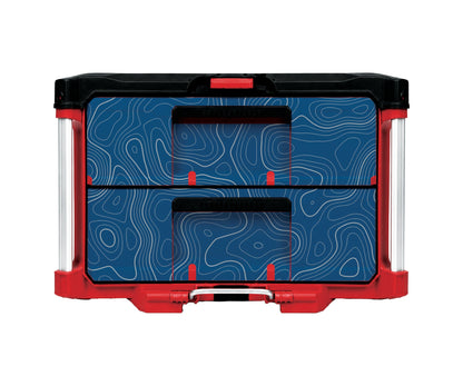 Blue Topographic – 2-Drawer Tool Box Wrap Kit
