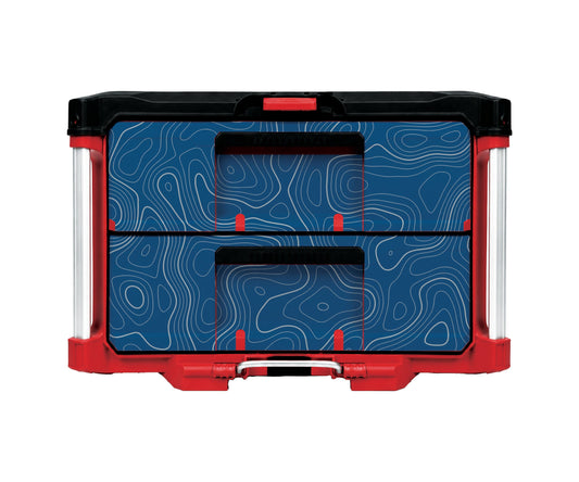 Blue Topographic – 2-Drawer Tool Box Wrap Kit