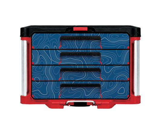 Blue Topographic – 4-Drawer Tool Box Wrap Kit