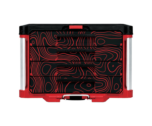 Red Topographics – 4-Drawer Tool Box Wrap Kit
