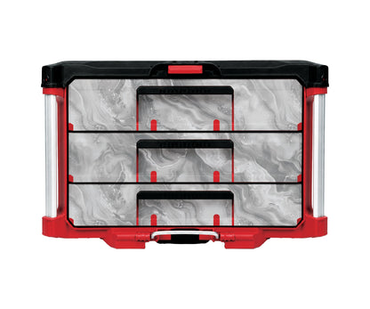 White Marble – 3 Medium-Drawer Tool Box Wrap Kit