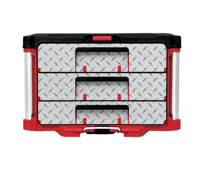 Diamond Plate – 3 Medium-Drawer Tool Box Wrap Kit