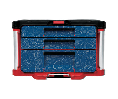 Blue Topographic – 3-Drawer Tool Box Wrap Kit