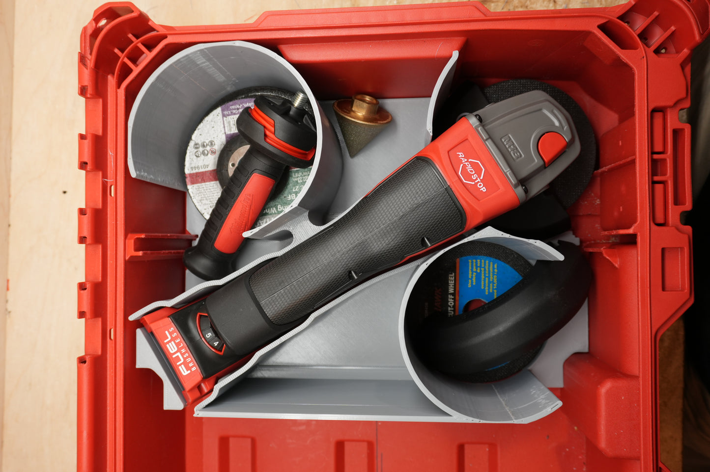 Packout Small Tool Box Insert For Milwaukee M18 FUEL Variable Speed 4 1/2" Grinder 2888 (MAG2888 TB)