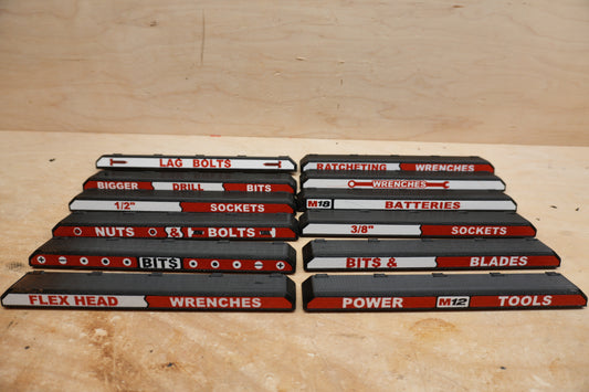Packout Drawer Handles - 4 Drawer - Single Name (PDH-4S)