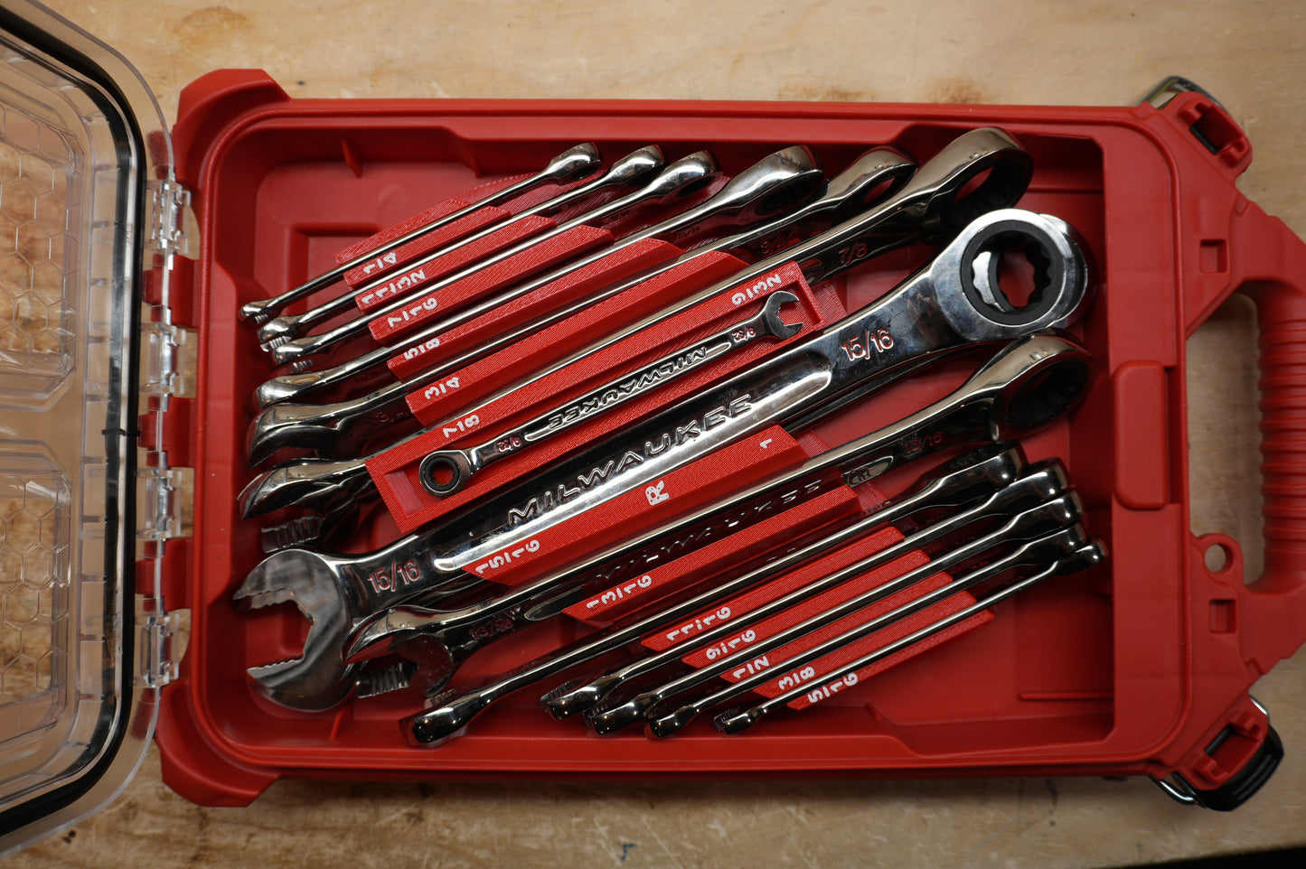 Packout Insert For SAE Ratcheting Combination Wrench Set (RCW-S)