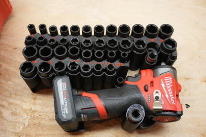 Packout Insert For M12 Sub-Compact 3/8" Impact Wrench + 43-piece Impact Socket Set (SWASH sub)