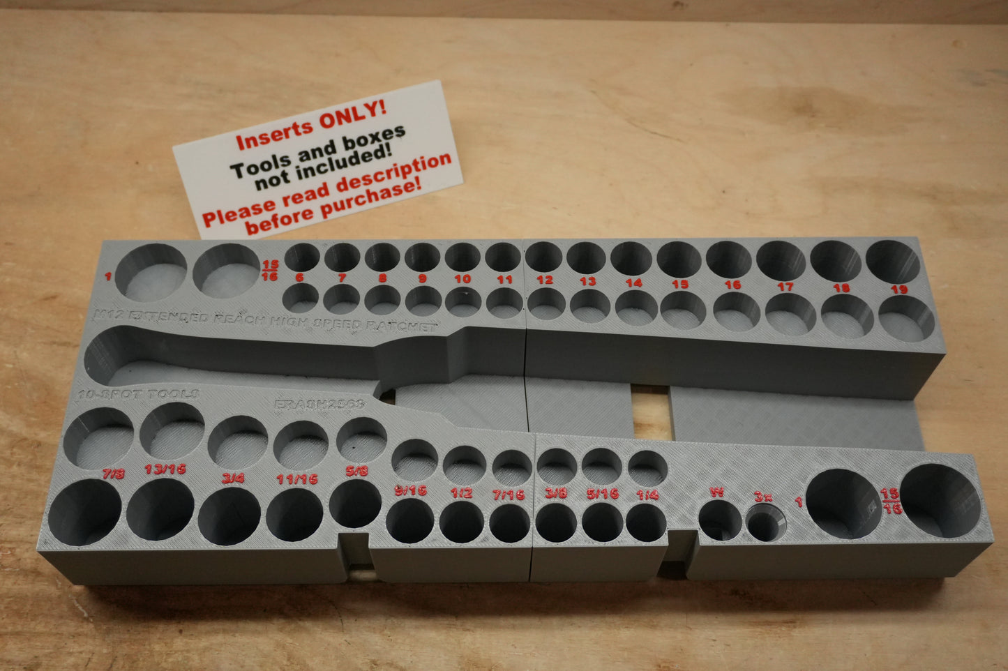 Packout Drawer Insert for M12 FUEL 3/8" Extended Reach High Speed Ratchet and 56-Piece Socket Set (ERASH HS) - Sidewinder Style