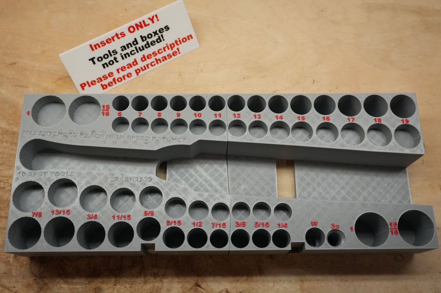 Packout Drawer Insert for M12 FUEL 3/8" Extended Reach High Speed Ratchet and 56-Piece Socket Set (ERASH HS) - Sidewinder Style