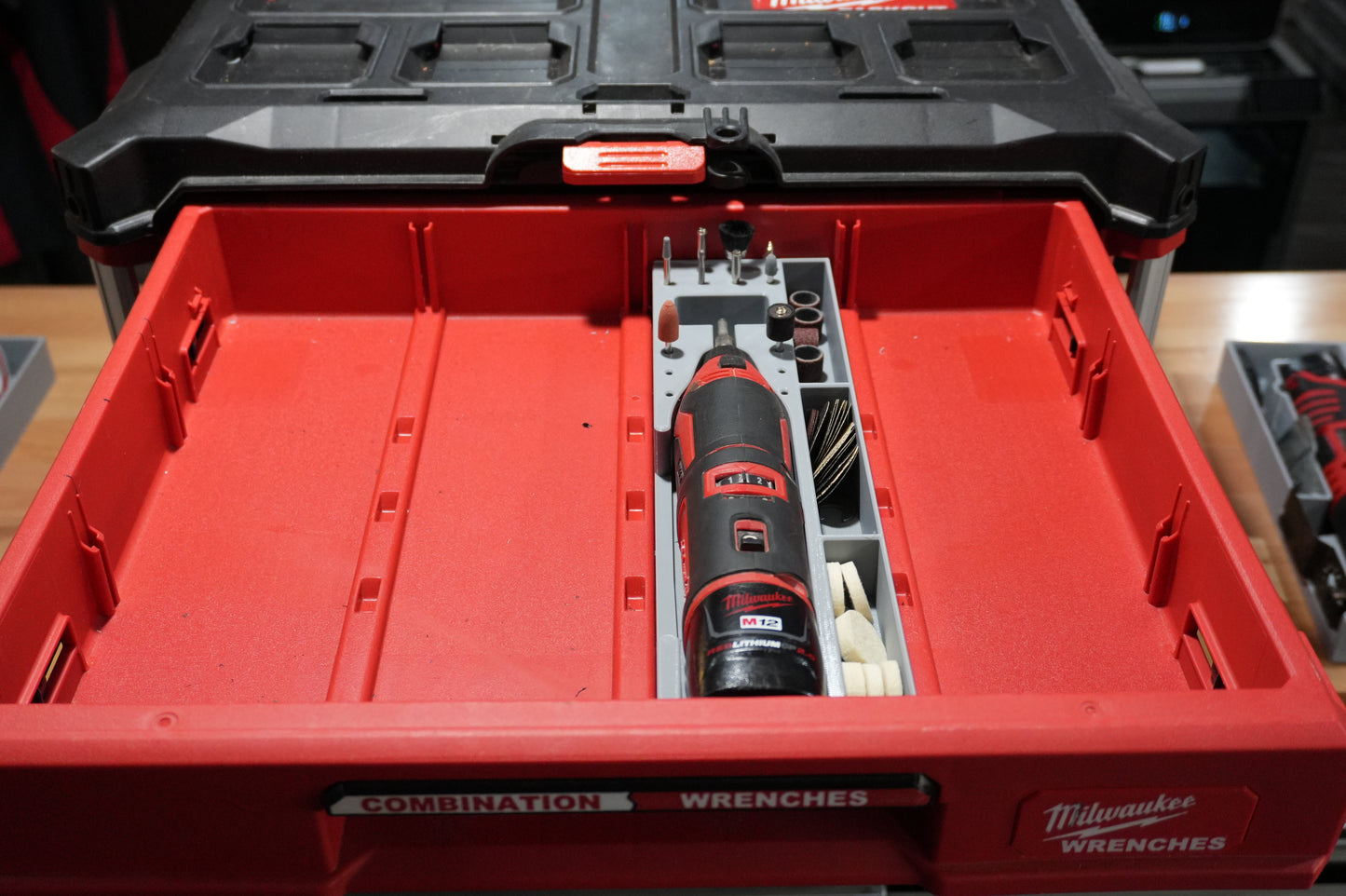 Packout 4-Drawer Insert for M12 Rotary Tool - Single Barrel D4 Collection (MRT D4)