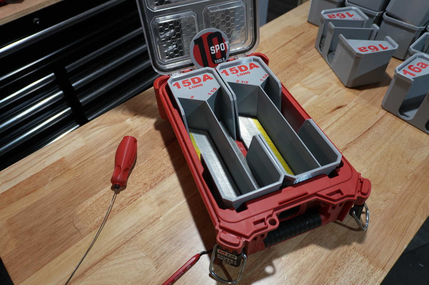 Packout Organizer 15ga. DA Long Stick Nail Caddies (NC15L)