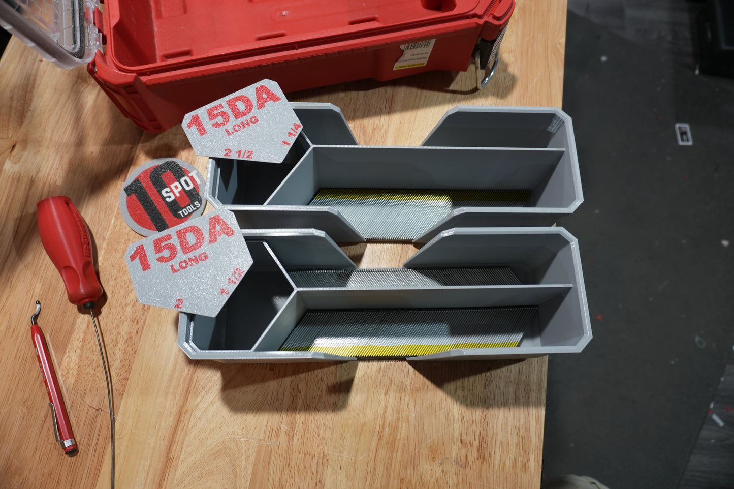 Packout Organizer 15ga. DA Long Stick Nail Caddies (NC15L)