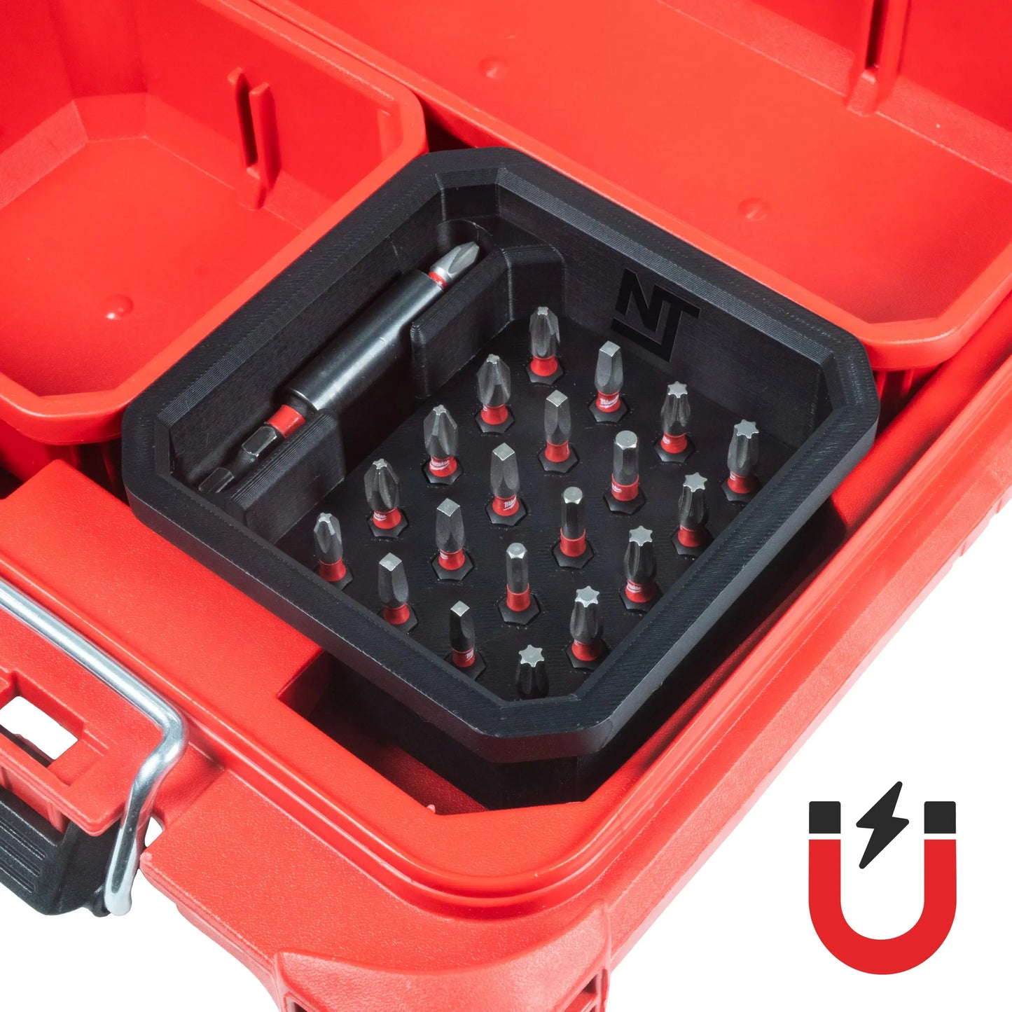 Magnetic Bit Bins for Milwaukee Low-Profile PACKOUT Organizer