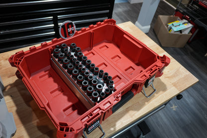 Packout Small Tool Box QuarterMaster Insert for Milwaukee 36-Piece Impact Socket Set (IST36 QM)