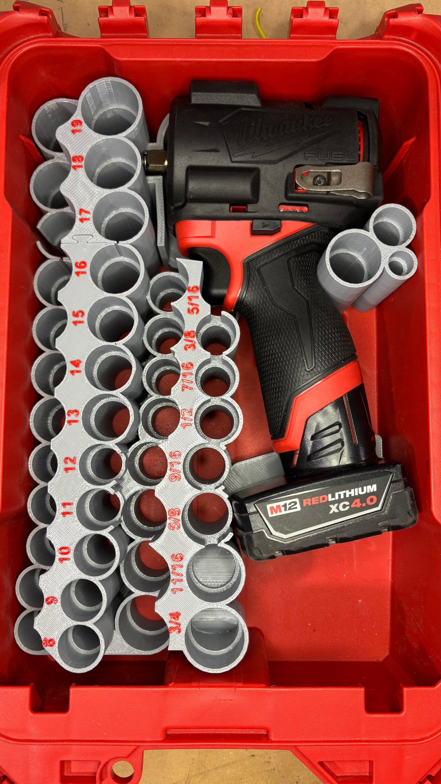 Packout Insert For Gen 2 M12 Stubby 3/8" Impact Wrench + 43-piece Impact Socket Set (SWASH2)