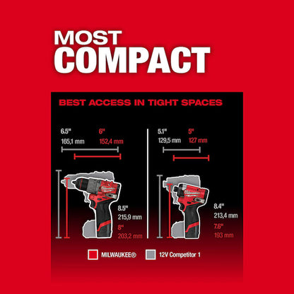 M12 Drill/Impact Driver Combo Kit w/ Large & Small Format Batteries and Charger (2598-22)