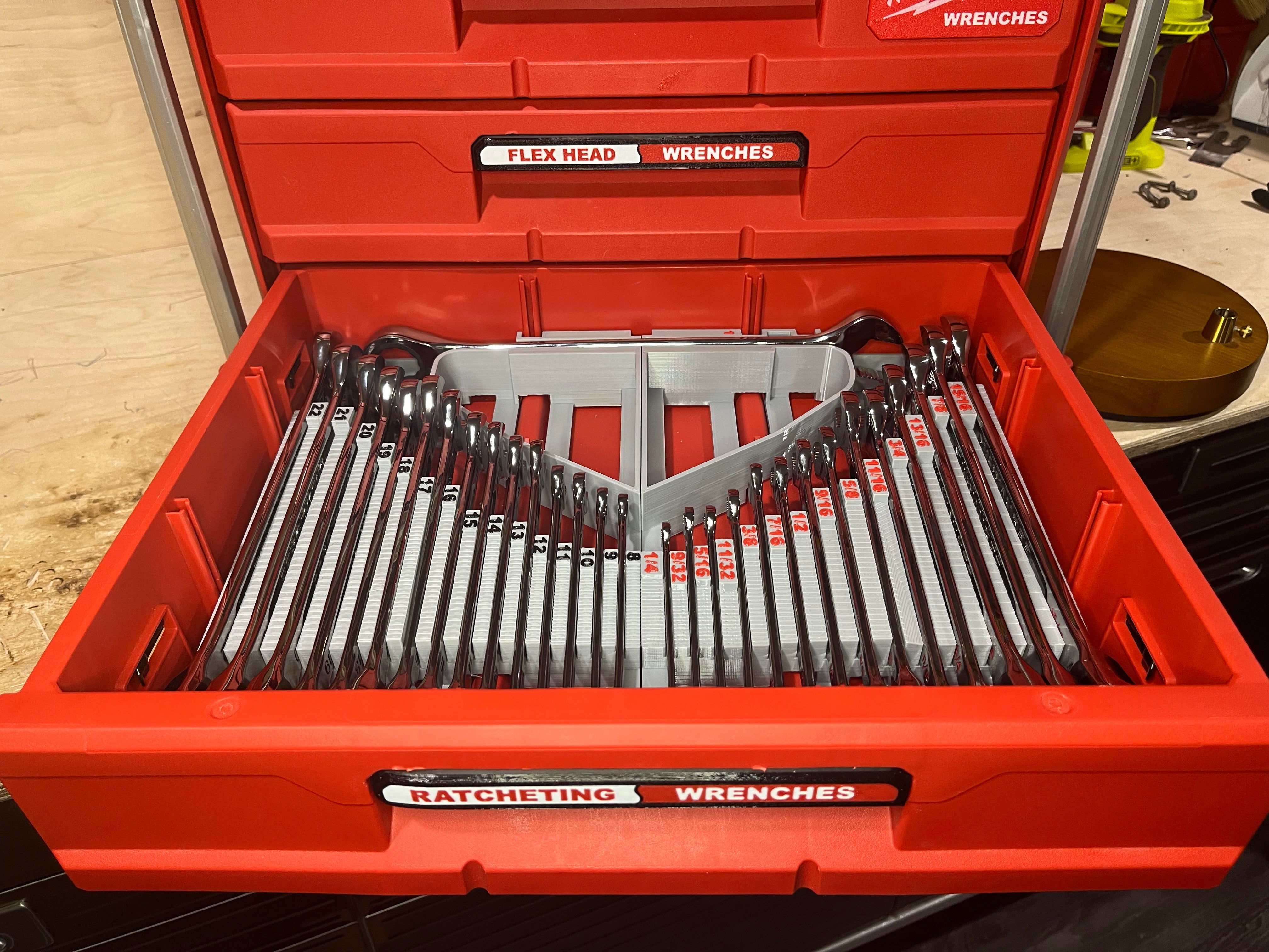 Packout Drawer Inserts for Milwaukee Ratcheting Combination Wrench Set ...