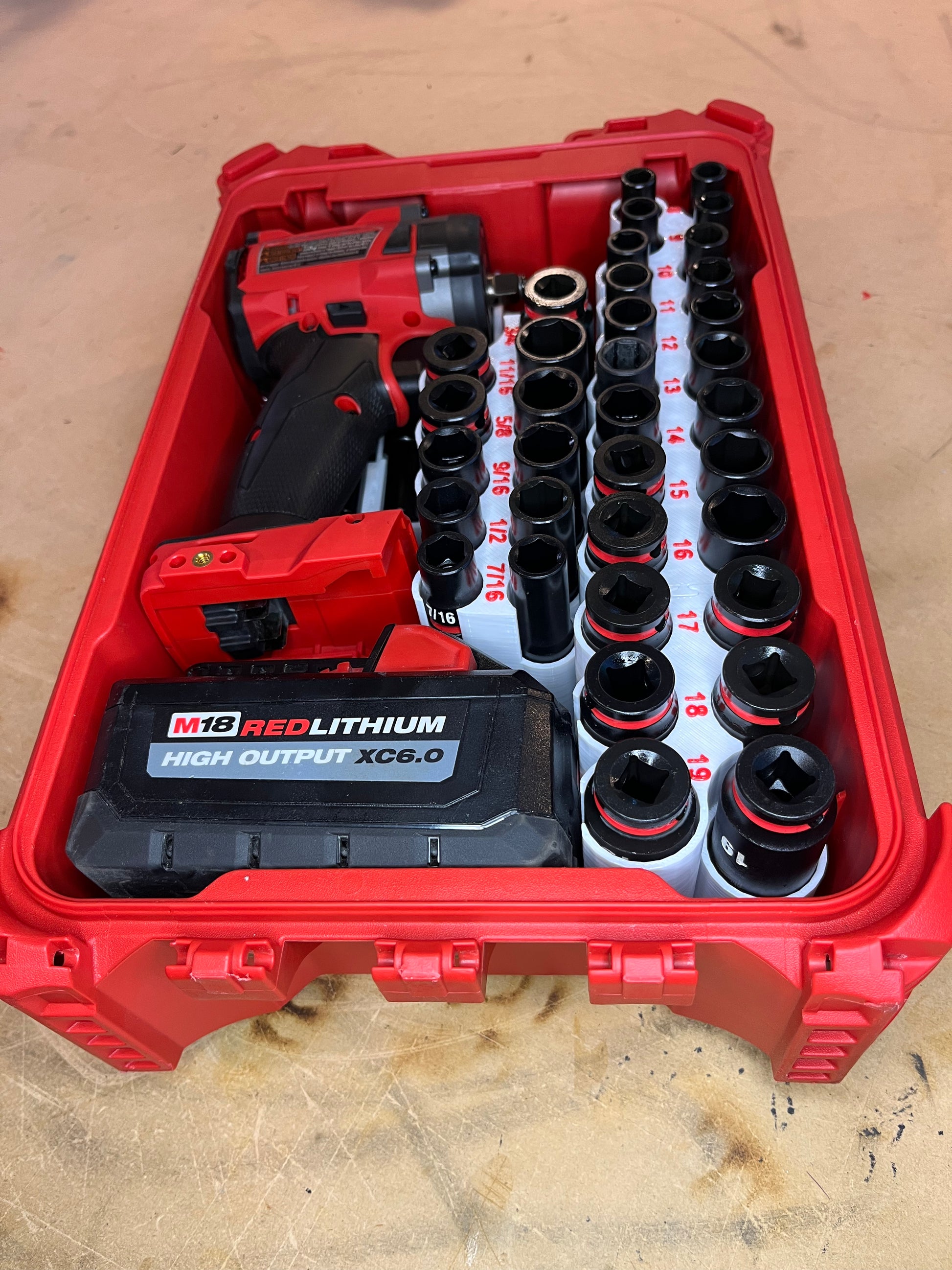 Packout Organizer Insert for Stubby M18 Impact Wrench and 43-Piece