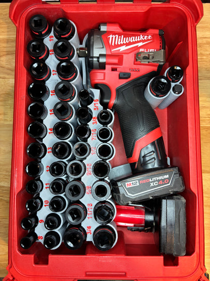 Packout Insert For Gen 2 M12 Stubby 3/8" Impact Wrench + 43-piece Impact Socket Set (SWASH2)