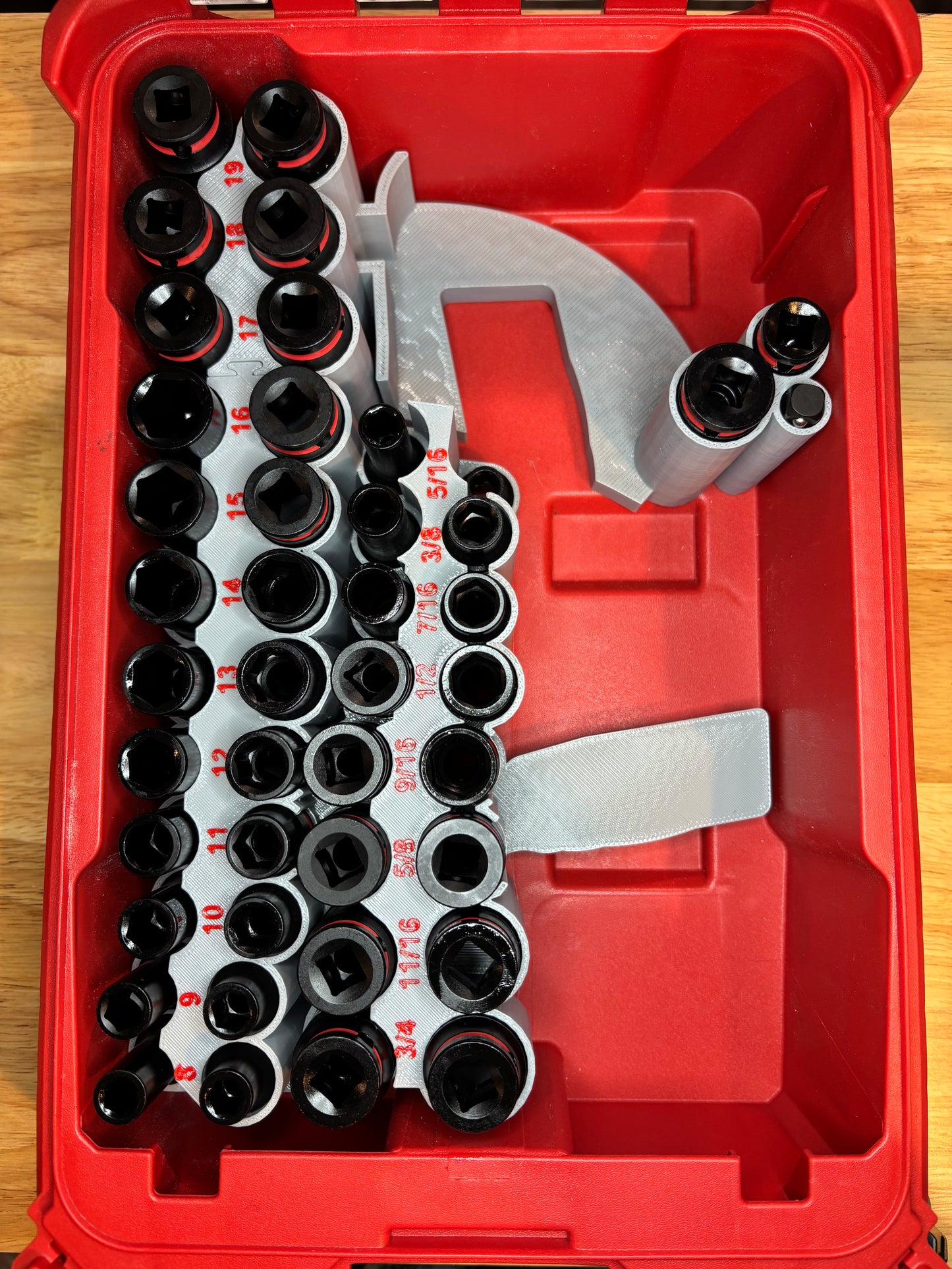 Packout Insert For Gen 2 M12 Stubby 3/8" Impact Wrench + 43-piece Impact Socket Set (SWASH2)