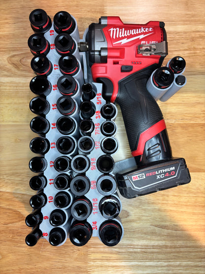 Packout Insert For Gen 2 M12 Stubby 3/8" Impact Wrench + 43-piece Impact Socket Set (SWASH2)