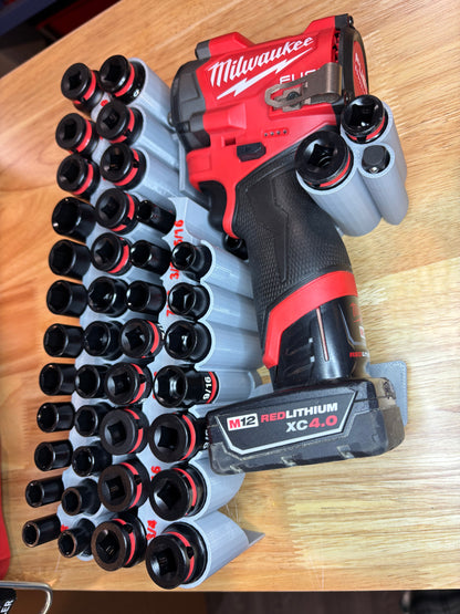 Packout Insert For Gen 2 M12 Stubby 3/8" Impact Wrench + 43-piece Impact Socket Set (SWASH2)