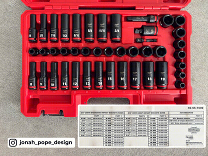 Packout Insert for Gen 2 3/8" M12 Stubby Impact - Jonah Pope Design (JP-SWASH2)