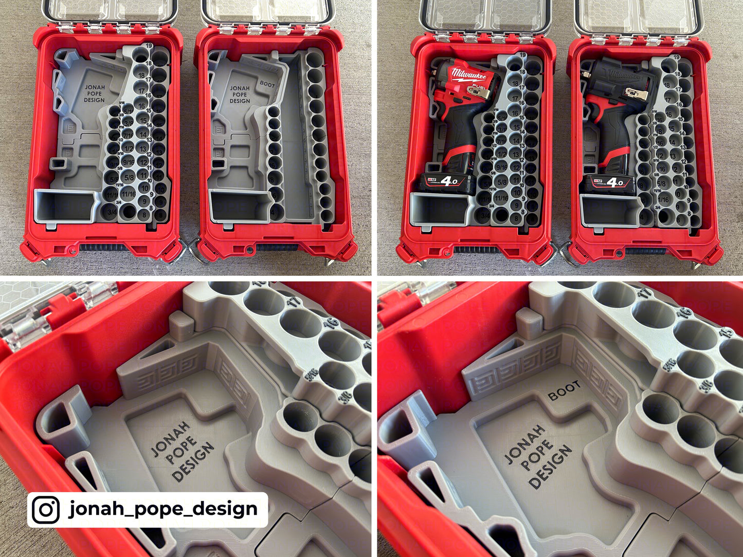 Packout Insert for Gen 2 3/8" M12 Stubby Impact - Jonah Pope Design (JP-SWASH2)